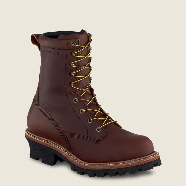 Mens Red Wing Loggermax - 9-inch Insulated Waterproof Soft Toe Logger - Work Boots Brown - PSX653940